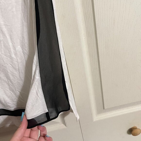 Express Womens NWT White black Sheer Panel Sleeveless Tank Top Blouse XS - Picture 4 of 6